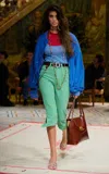 Versace Overdyed Silk-poplin Jacket In Blue
