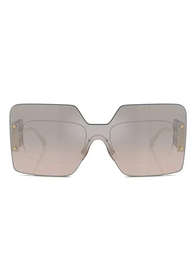 Versace Oversize-frame Sunglasses In Brown
