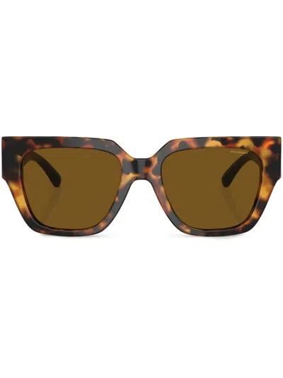Versace Oversize-frame Sunglasses In Braun