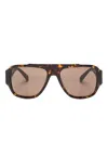 Versace Oversize Frame Sunglasses In Brown