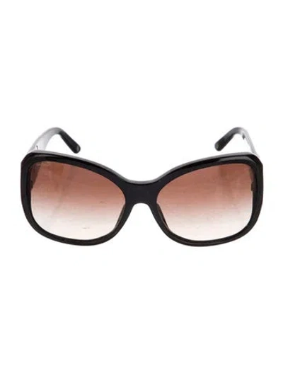 Pre-owned Versace Oversize Gradient Sunglasses In Black
