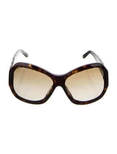 Pre-owned Versace Oversize Gradient Sunglasses In Brown
