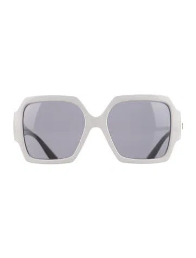 Pre-owned Versace Oversize Mirrored Sunglasses In Neutral