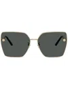 Versace Oversize Square Frame Sunglasses In Gold