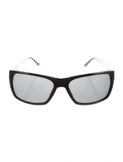 Pre-owned Versace Oversize Tinted Sunglasses In Black