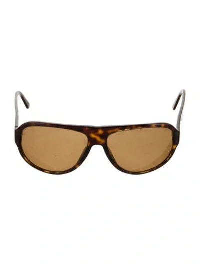 Pre-owned Versace Oversize Tinted Sunglasses In Black