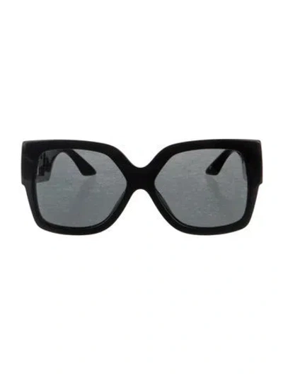 Pre-owned Versace Oversize Tinted Sunglasses In Black