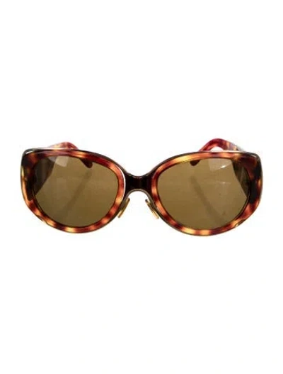 Pre-owned Versace Oversize Tinted Sunglasses In Black