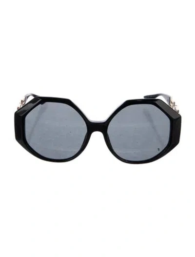 Pre-owned Versace Oversize Tinted Sunglasses In Black