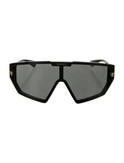 Pre-owned Versace Oversize Tinted Sunglasses In Black