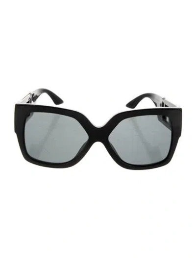 Pre-owned Versace Oversize Tinted Sunglasses In Black/gold