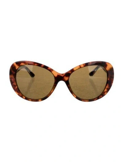 Pre-owned Versace Oversize Tinted Sunglasses In Brown