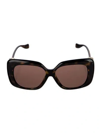 Pre-owned Versace Oversize Tinted Sunglasses In Brown