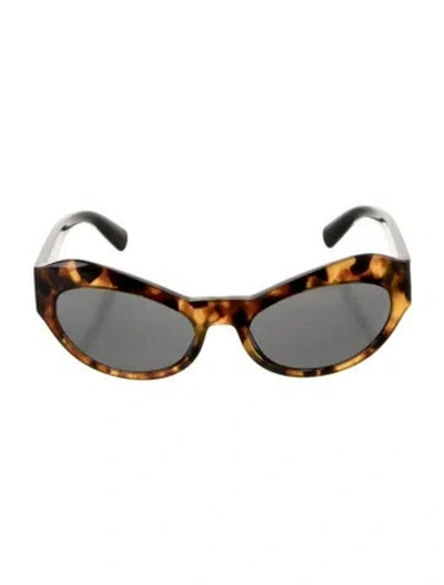 Pre-owned Versace Oversize Tinted Sunglasses In Brown