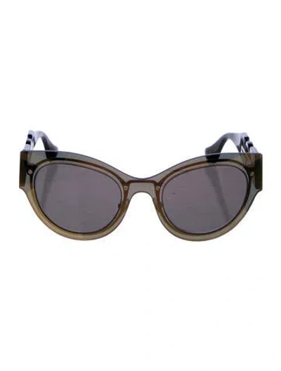Pre-owned Versace Oversize Tinted Sunglasses In Gold