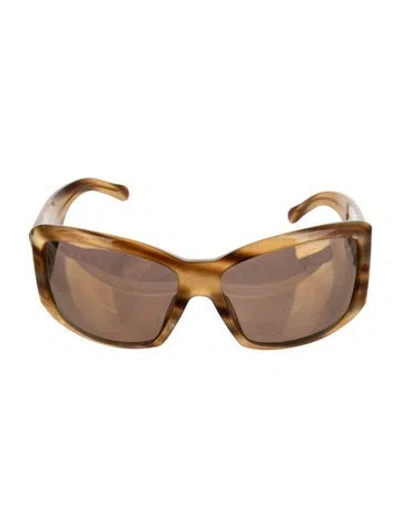 Pre-owned Versace Oversize Tinted Sunglasses In Gold