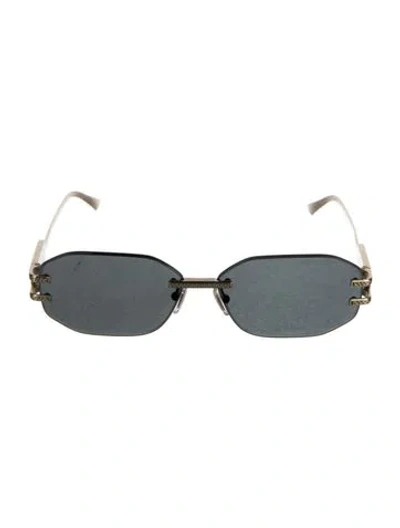 Pre-owned Versace Oversize Tinted Sunglasses In Gold