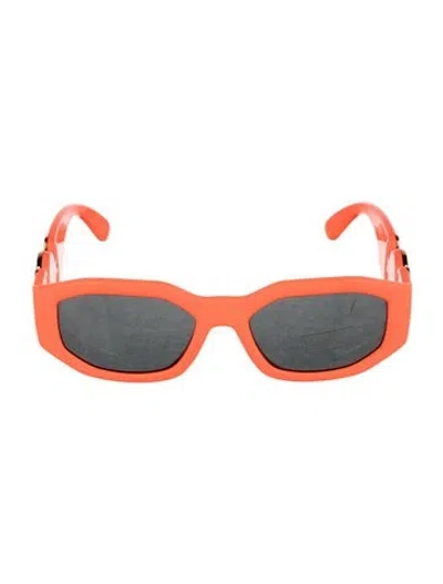 Pre-owned Versace Oversize Tinted Sunglasses In Orange