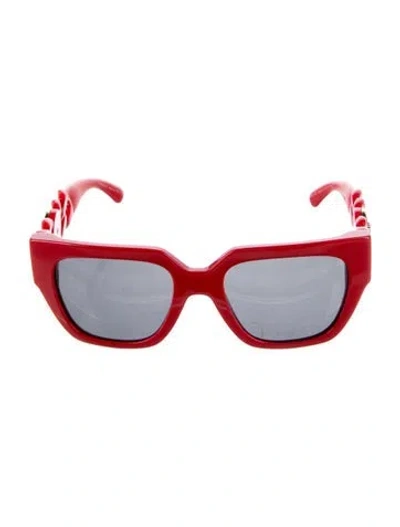 Pre-owned Versace Oversize Tinted Sunglasses In Red