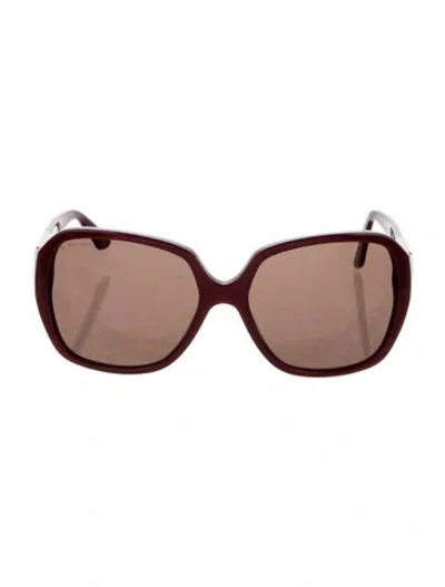 Pre-owned Versace Oversize Tinted Sunglasses In Red