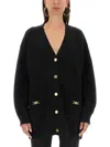 Versace Boxy Wool And Cashmere Cardigan Women