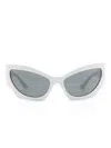 Versace White Oversized Cat-eye Sunglasses In White