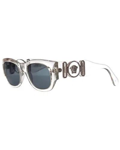 Pre-owned Versace Oversized Clear Sunglasses (authentic Pre-loved) In White