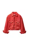 Versace Oversized Denim Blouson In Red