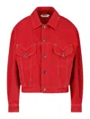 Versace Oversized Denim Blouson In Red