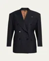 Versace Oversized Double-breasted Blazer In Black