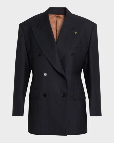 VERSACE OVERSIZED DOUBLE-BREASTED BLAZER