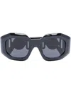 Versace Oversized Geometric Frame Sunglasses In Schwarz