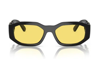 Versace Oversized Geometric Gold Medallion Sunglasses In Multi