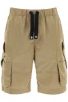 Versace Oversized Nylon Cargo Shorts In Beige