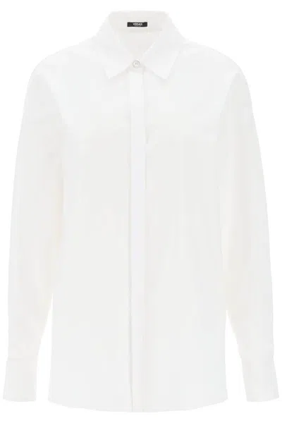 Versace Oversized Poplin Shirt In White