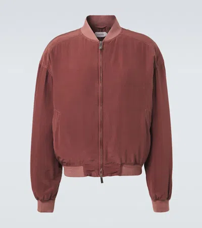Versace Ribbed Knit-trimmed Silk-poplin Blouson Jacket In Animal Print