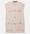 Versace Oversize Tweed Vest In Pink