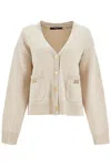 Versace Cardigan Oversize In Lana E Cashmere In Beige