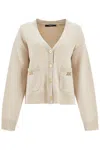 Versace Cardigan Oversize In Lana E Cashmere In Beige