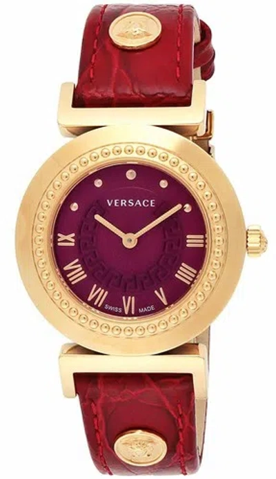 Pre-owned Versace P5q80d800s800 Womens Watch Vanity Pgpvd Case Calf Leather Belt Japan
