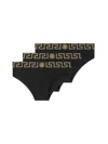 Versace Three-pack Black Greca Border Briefs