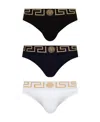 Versace Pack Of Three Medusa Greca Briefs In Black