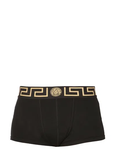 Versace Greca Border Boxer Tri Pack In Black