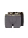 VERSACE PACK OF TWO BOXER SHORTS WITH GREEK MOTIF