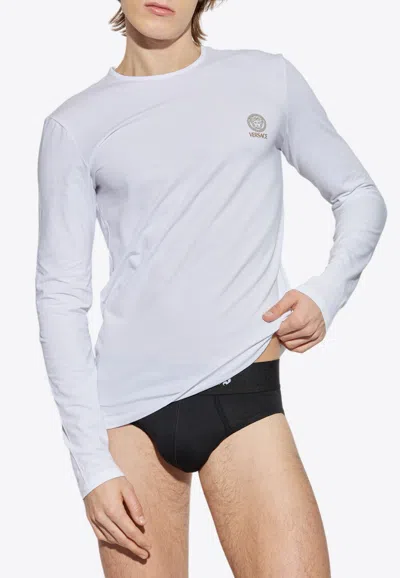 Versace Pack Of Two Medusa-print Undershirt In White