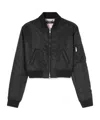 Versace Padded Cropped Bomber Jacket In Black
