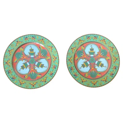 Pre-owned Versace Pair Of Serving Platters By  For Rosenthal In Gray