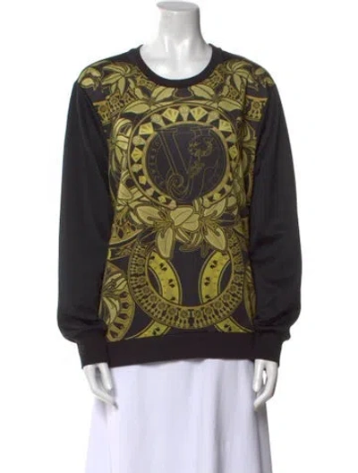 Pre-owned Versace Paisley Print Crew Neck Sweatshirt In Green
