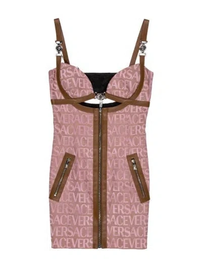 Pre-owned Versace Paisley Print Mini Dress In Pink