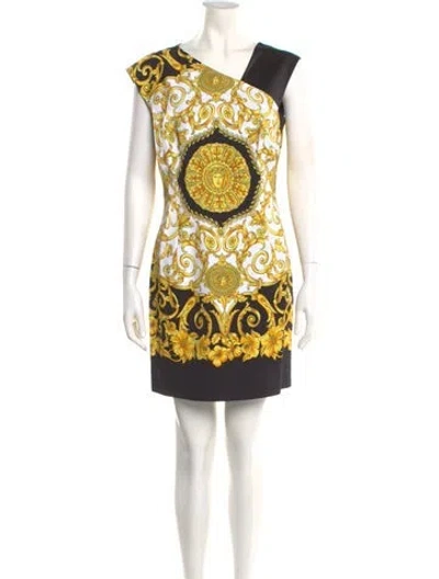 Pre-owned Versace Paisley Print Mini Dress In White